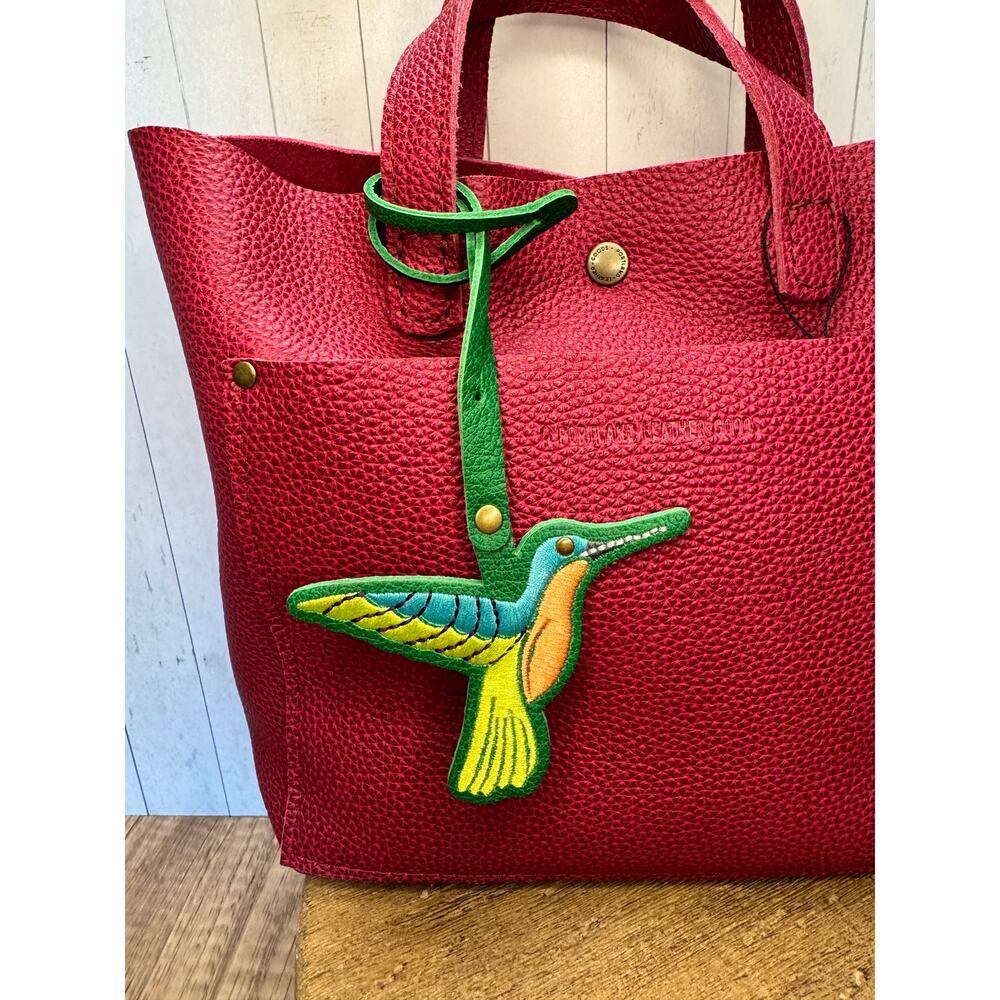 Portland Leather Hummingbird Bag Charm JOLLY GREEN Purse Charm FAST SHIP - Picture 4 of 4
